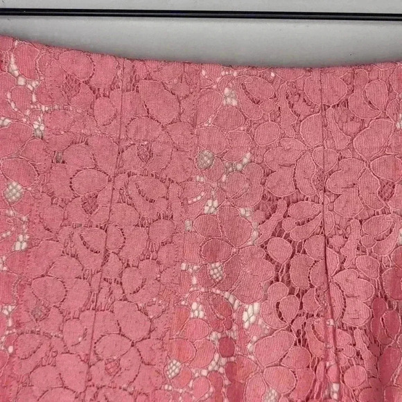 Talbots NWT New Womens Pink White A Line Lace Skirt Size 4 - Picture 4 of 10